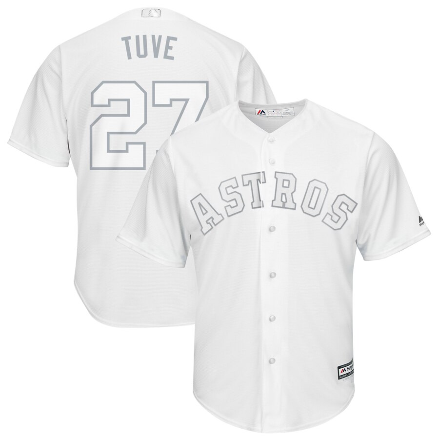 Men's Houston Astros #27 Jose Altuve "Tuve" Majestic White 2019 Players' Weekend Pick-A-Player Replica Roster Stitched MLB Jersey